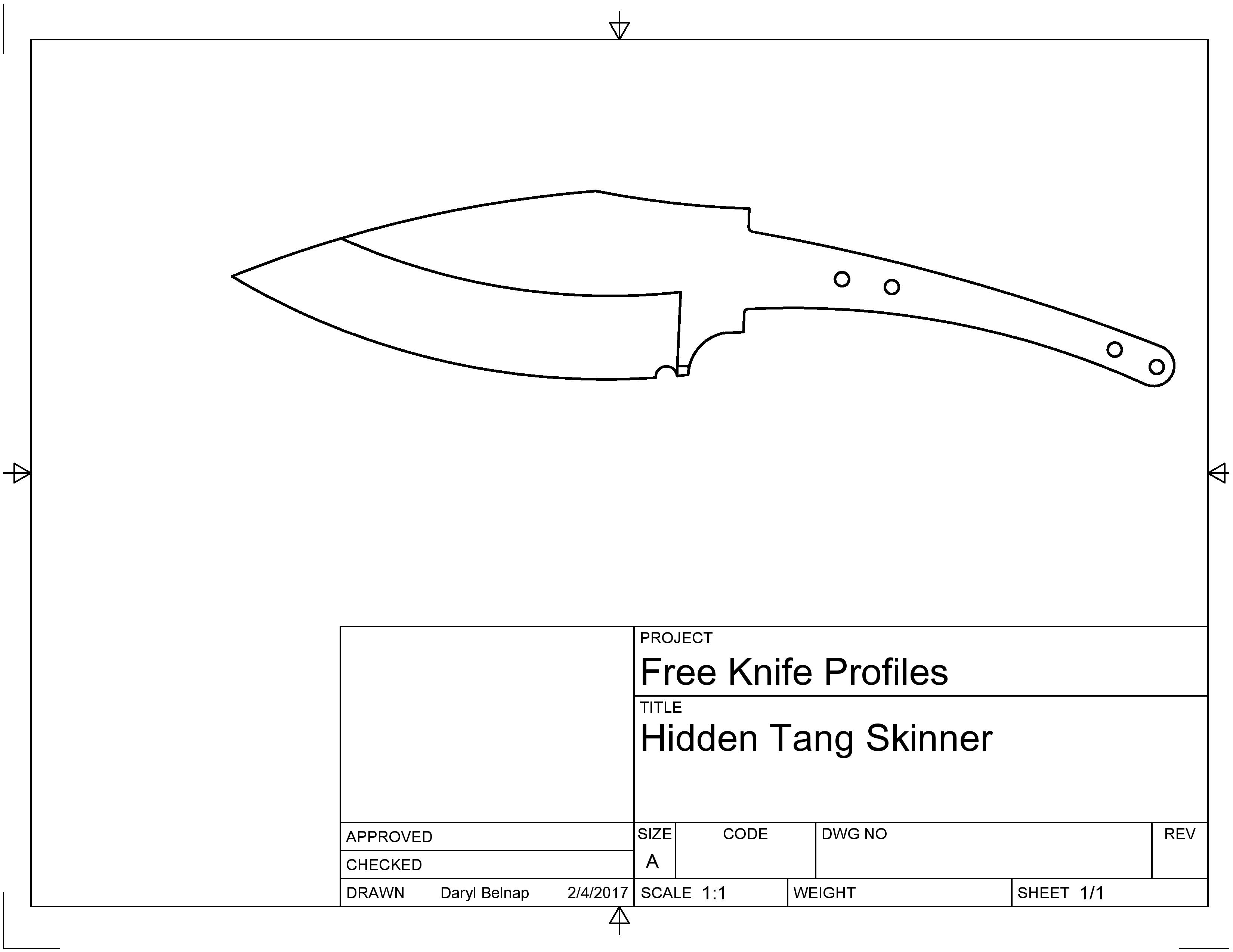 2D CAD Drawing Services | PDF and DXF Cut File – Belnap Custom Knives LLC