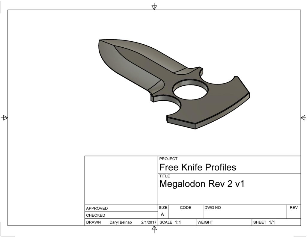 Megalodon PDF Template and CAD Link - Belnap Custom Knives LLC