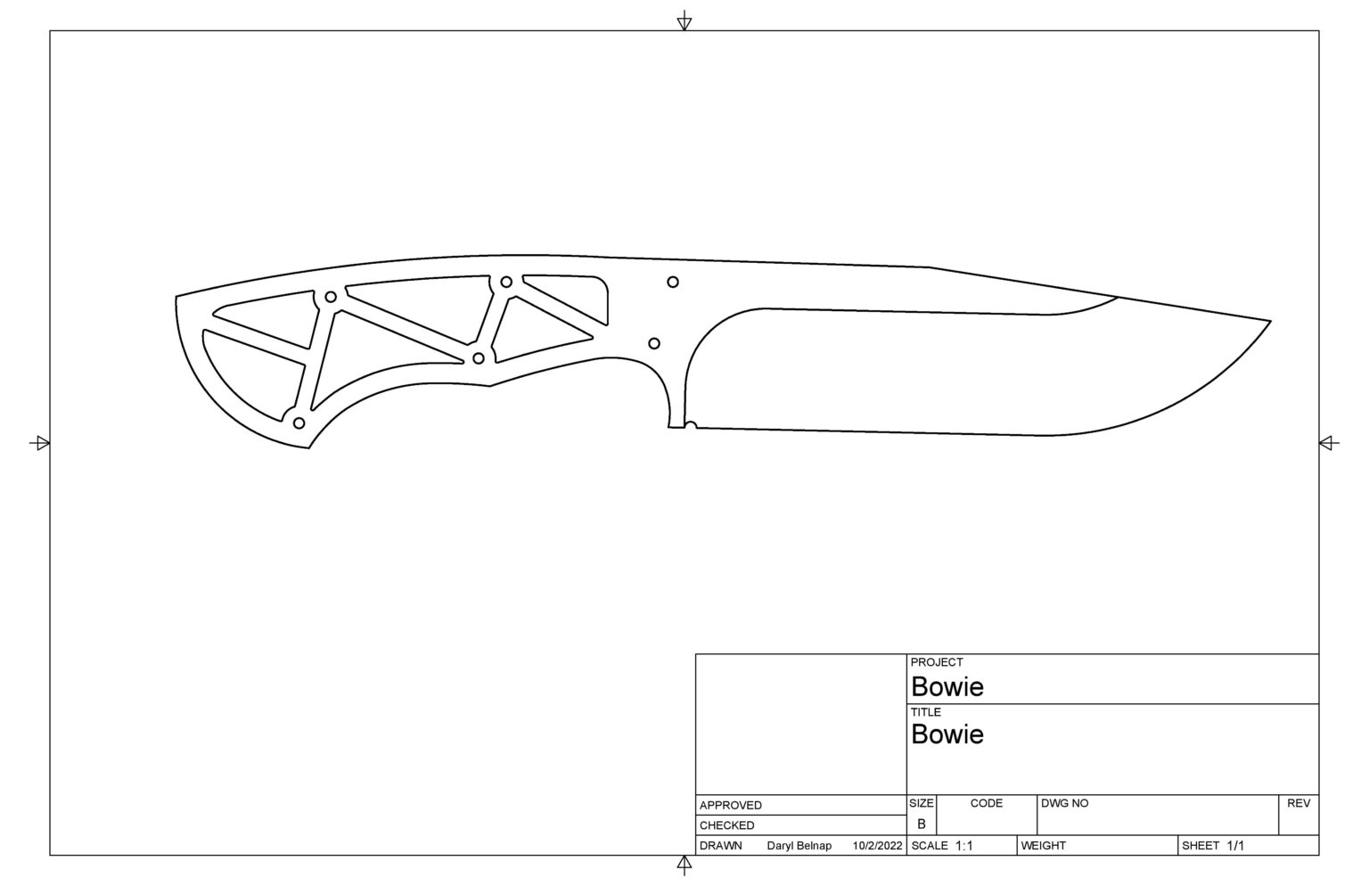 Bowie Pattern 2 – Belnap Custom Knives LLC